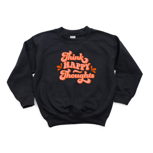 Retro Think Happy Thoughts | Youth Sweatshirt