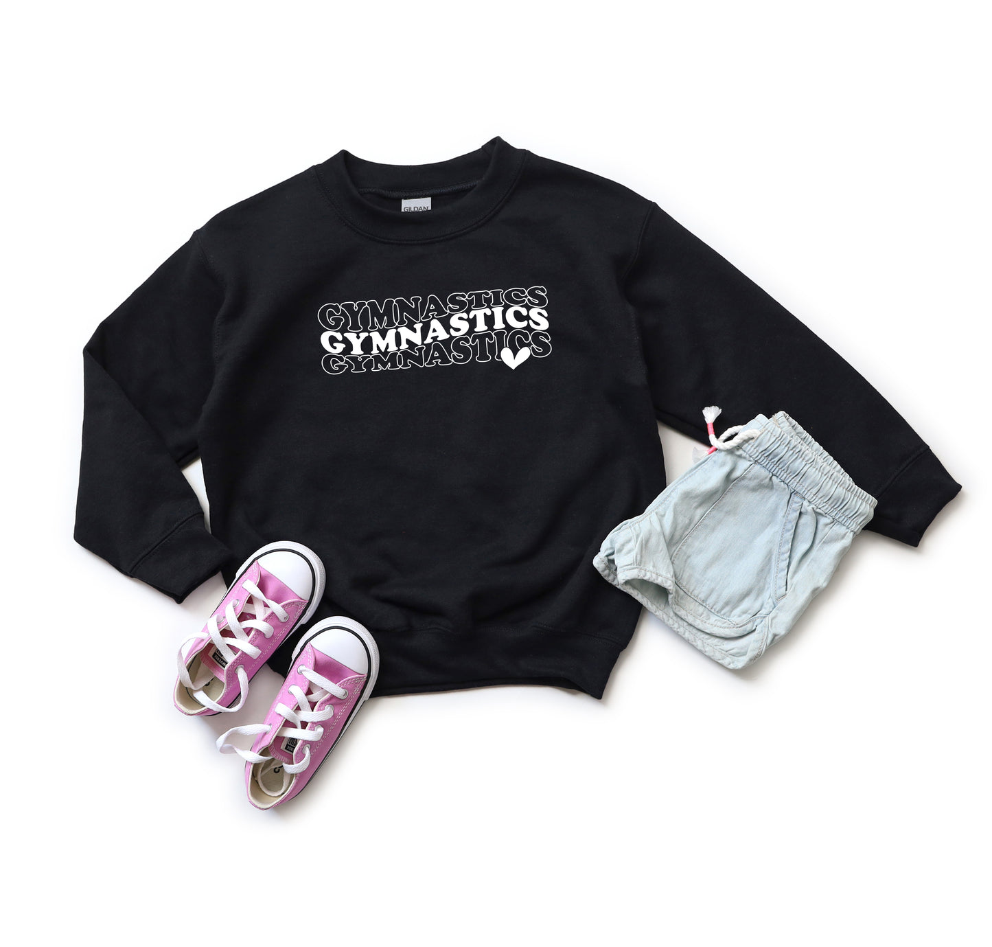 Gymnastics Stacked Heart | Youth Sweatshirt