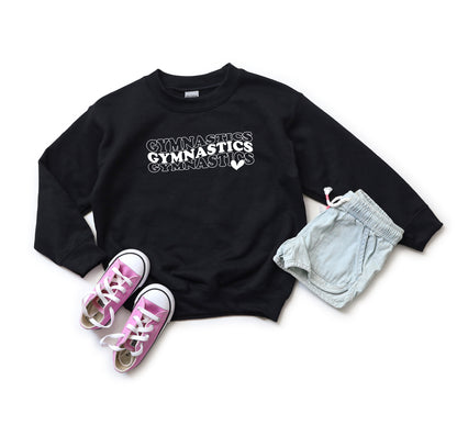 Gymnastics Stacked Heart | Youth Sweatshirt