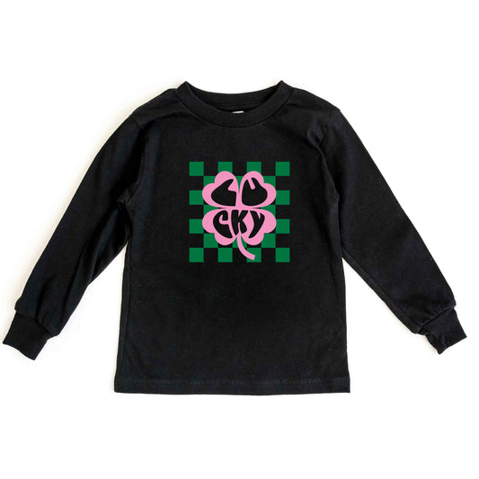 Lucky Clover Checkered | Toddler Long Sleeve Tee