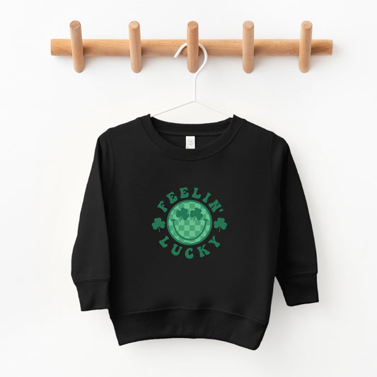 Feelin Lucky Checkered Smiley Face | Toddler Sweatshirt