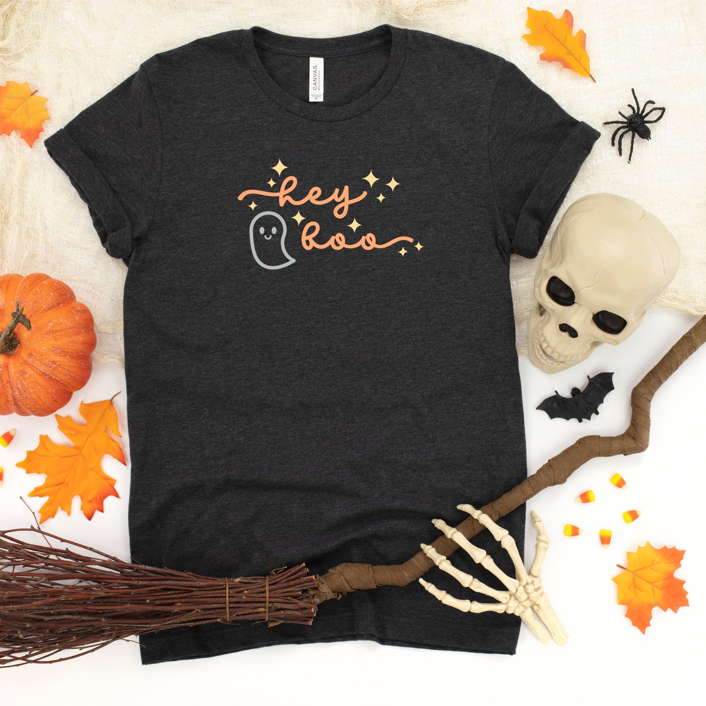 Hey Boo Ghost Kids | Youth Short Sleeve Crew Neck