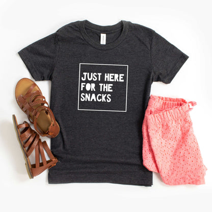 Just Here For The Snacks Kids | Youth Short Sleeve Crew Neck