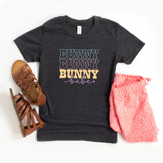 Bunny Babe Cursive | Youth Short Sleeve Crew Neck