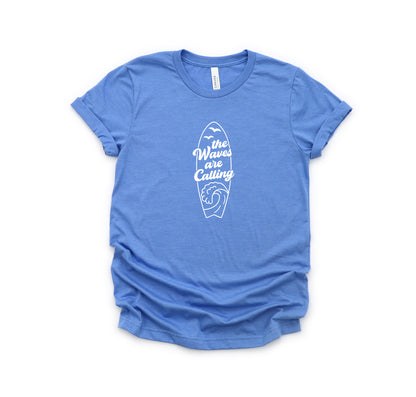 The Waves Are Calling Ocean Surf | Toddler Short Sleeve Crew Neck