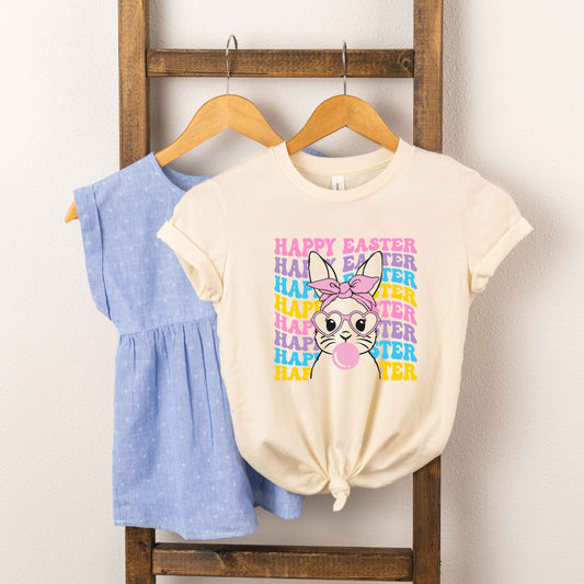 Bubble Gum Bunny Wavy | Youth Short Sleeve Crew Neck