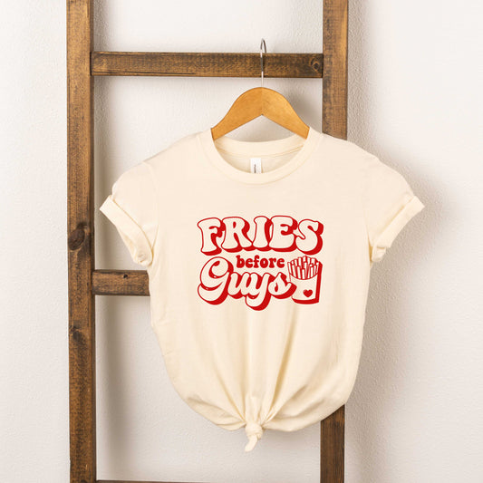 Fries Before Guys Bold | Toddler Short Sleeve Crew Neck