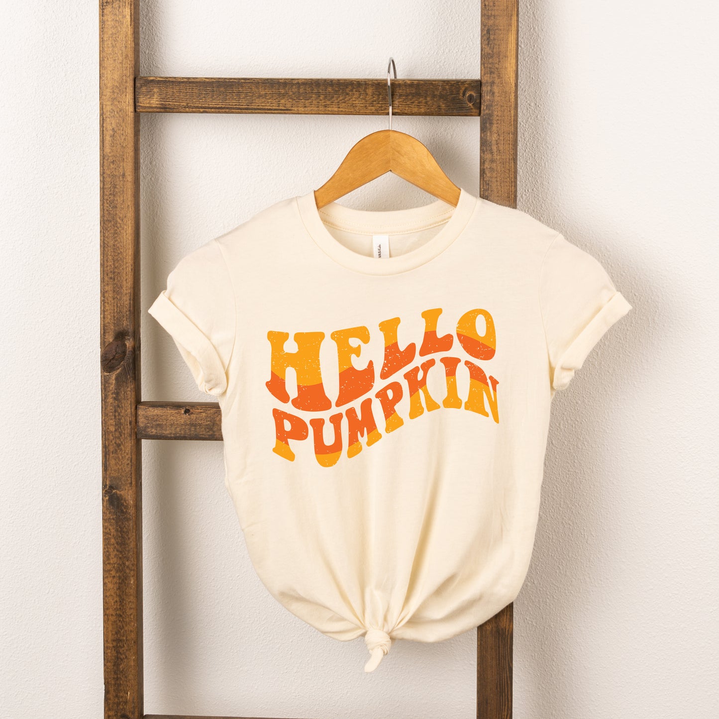 Hello Pumpkin Wavy | Toddler Short Sleeve Crew Neck