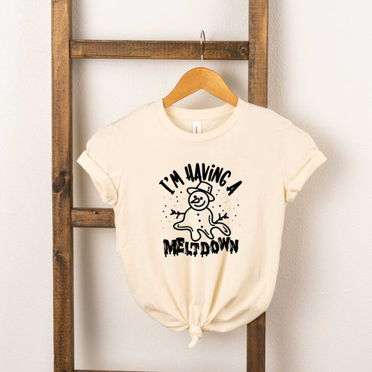 Having A Meltdown Snowman | Toddler Short Sleeve Crew Neck