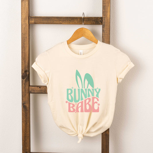 Bunny Babe With Ears | Toddler Short Sleeve Crew Neck