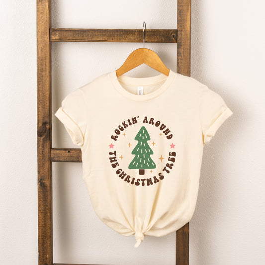 Retro Rockin Around Tree | Toddler Short Sleeve Crew Neck