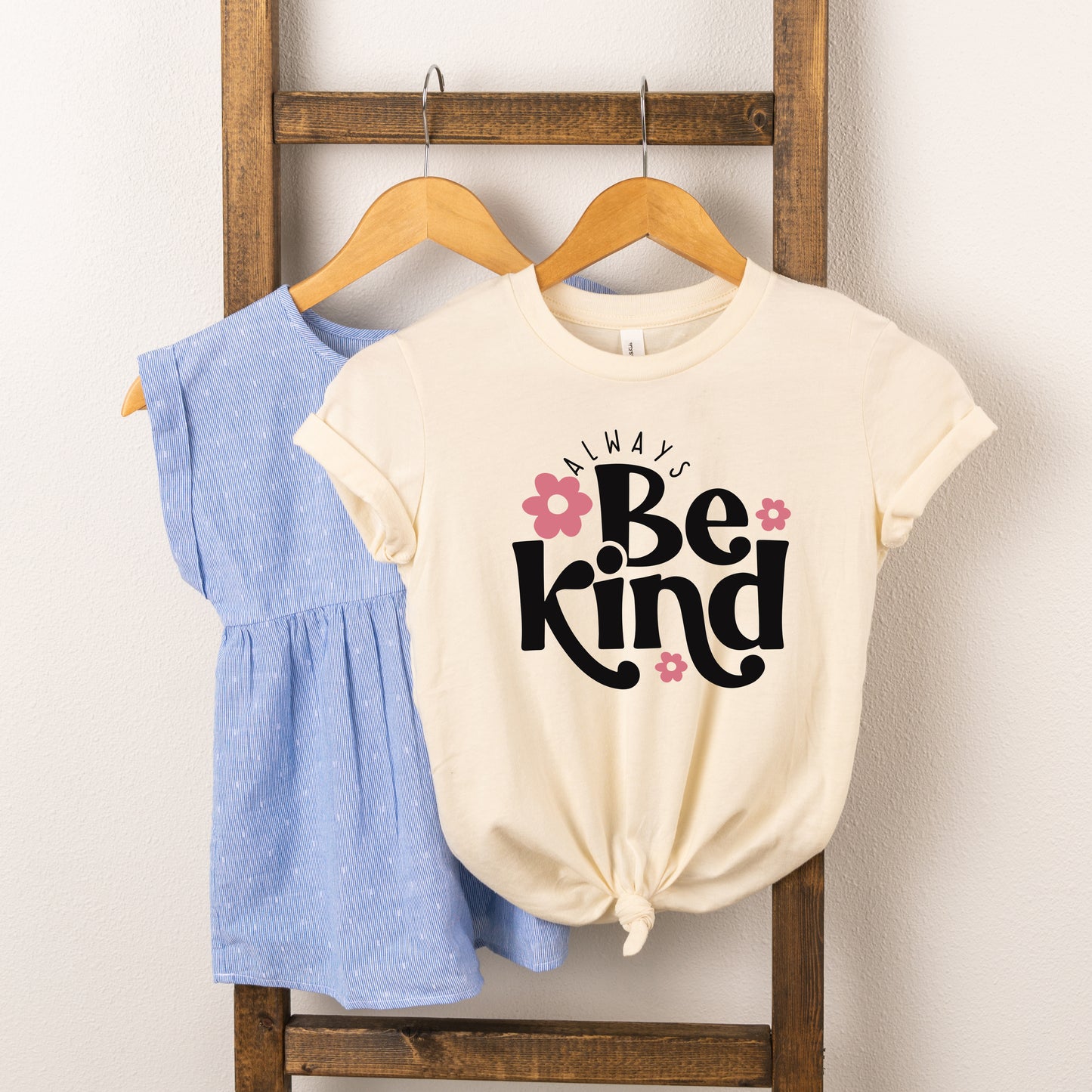 Always Be Kind Flowers | Toddler Short Sleeve Crew Neck