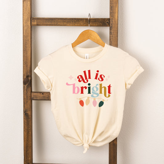 All Is Bright Christmas Lights | Toddler Short Sleeve Crew Neck