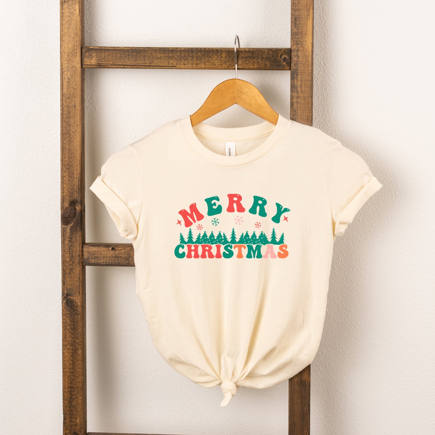 Merry Christmas Trees | Toddler Short Sleeve Crew Neck