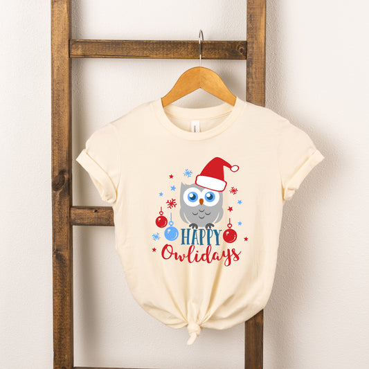 Happy Owlidays | Toddler Short Sleeve Crew Neck