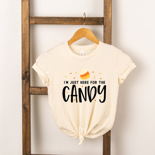 Here For The Candy | Toddler Short Sleeve Crew Neck