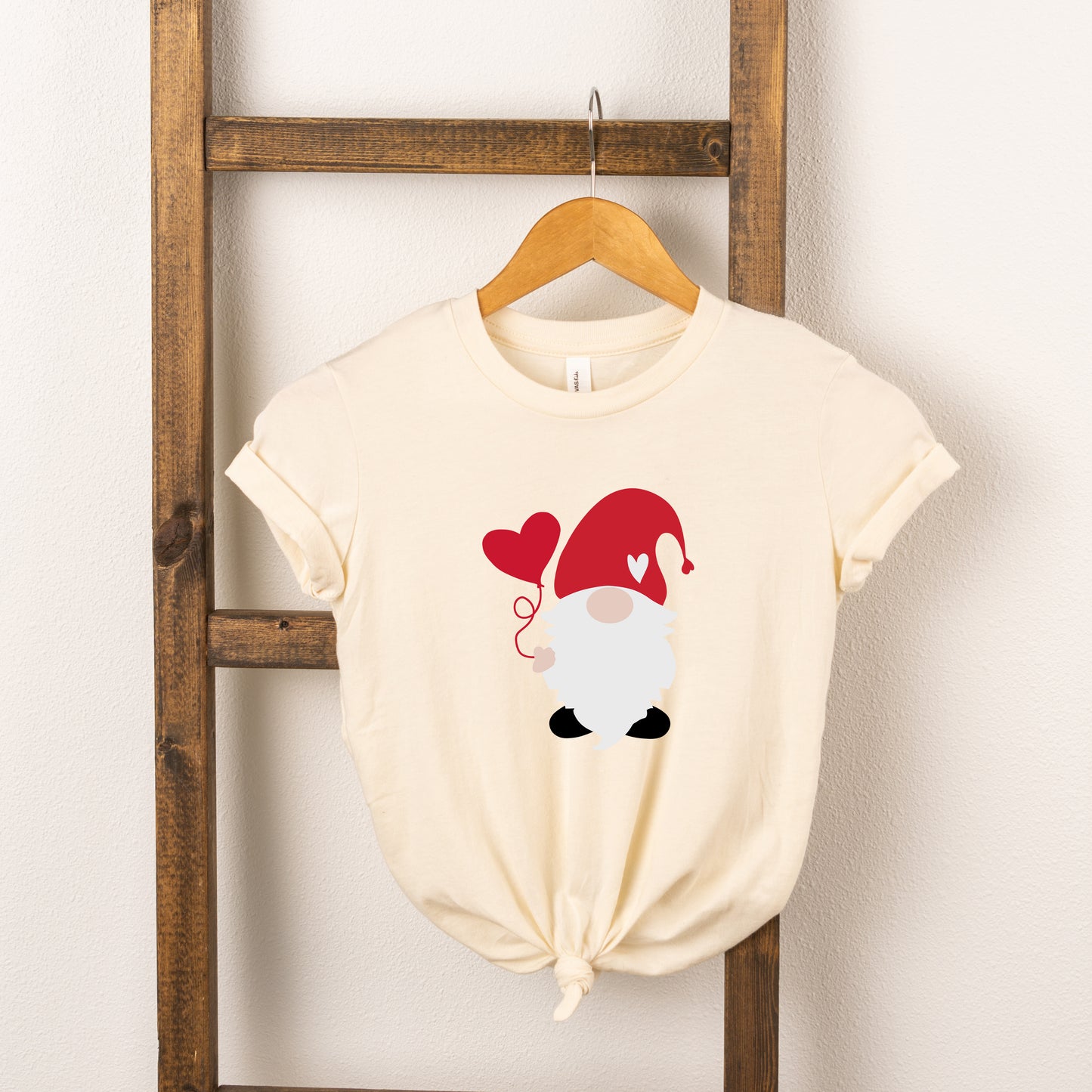 Balloon Heart Gnome | Toddler Short Sleeve Crew Neck