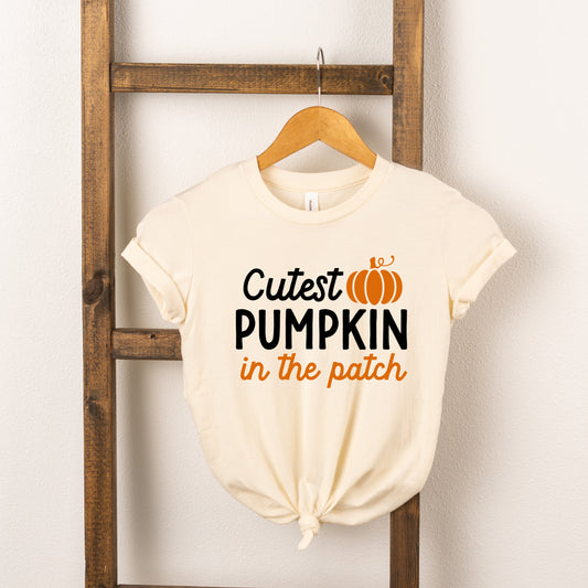 Cutest Pumpkin In The Patch Colorful | Toddler Short Sleeve Crew Neck