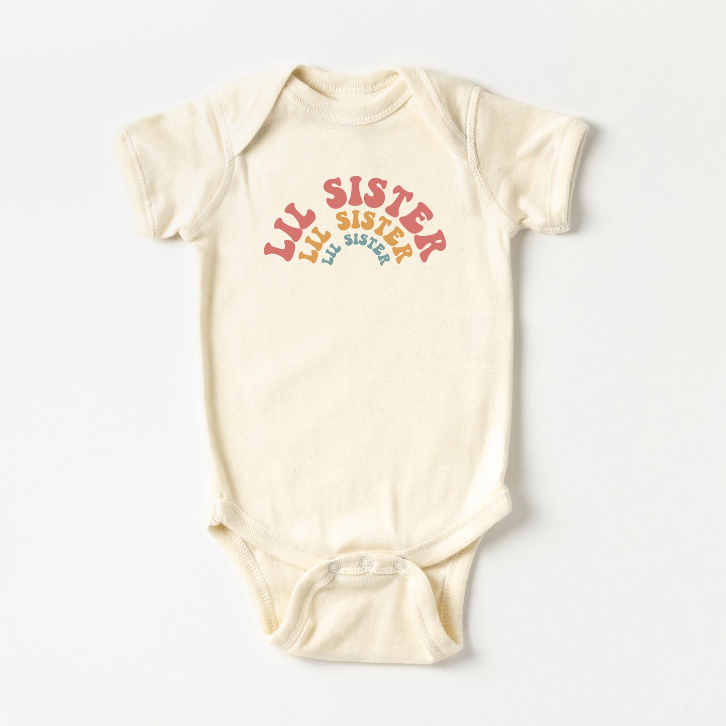 Lil Sister Stacked Curved | Baby Onesie