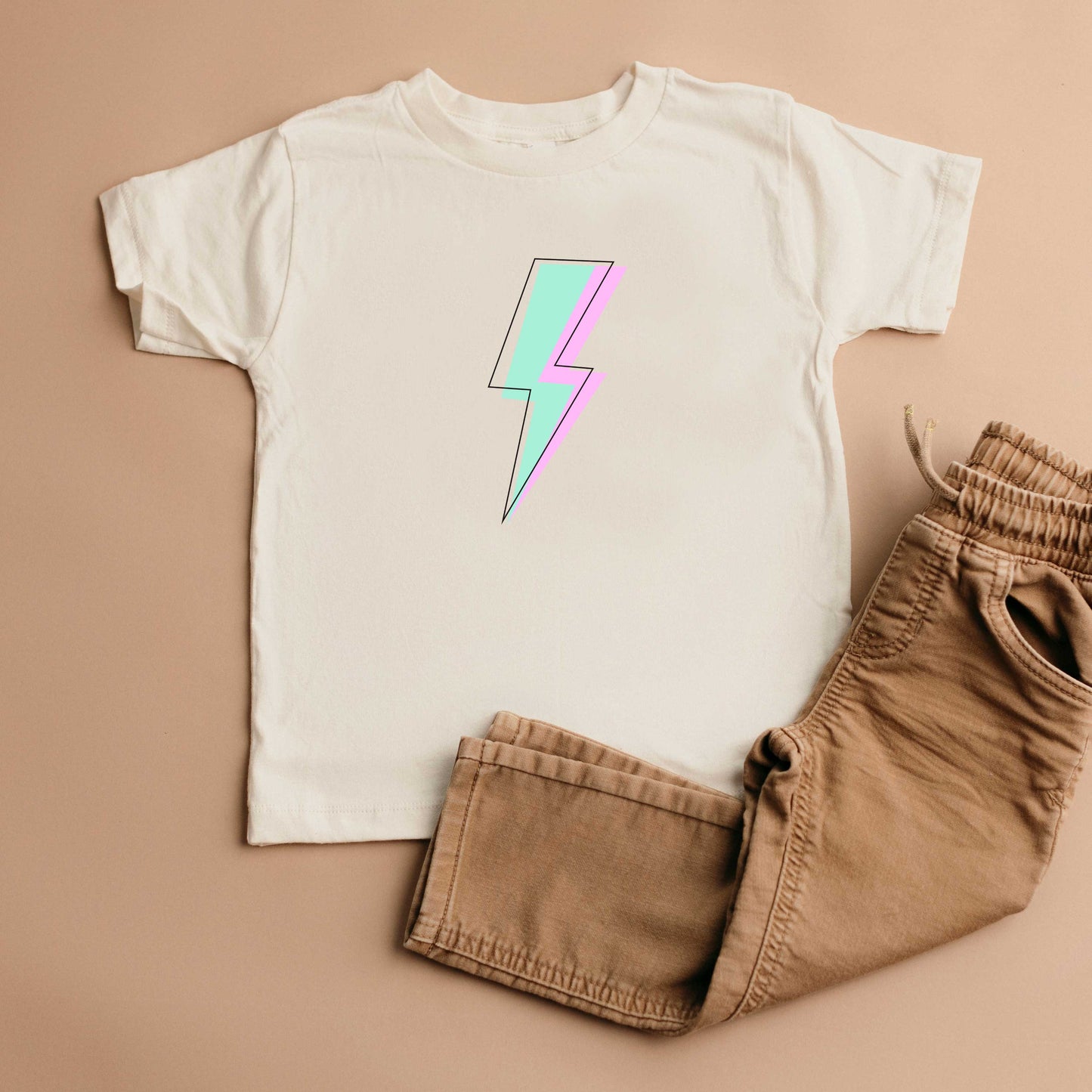 Layered Lightning Bolt | Toddler Short Sleeve Crew Neck