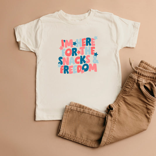 I'm Here For The Snacks | Toddler Short Sleeve Crew Neck