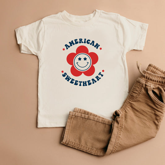 American Sweetheart Flower | Toddler Short Sleeve Crew Neck
