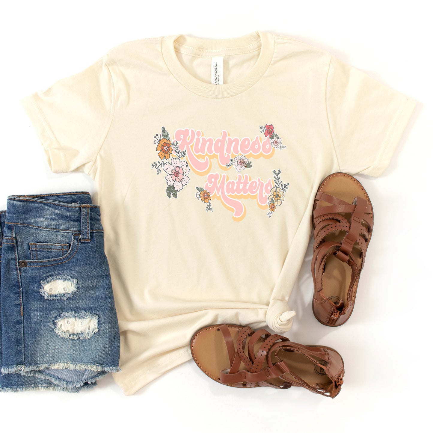 Kindness Matters Floral | Youth Short Sleeve Crew Neck