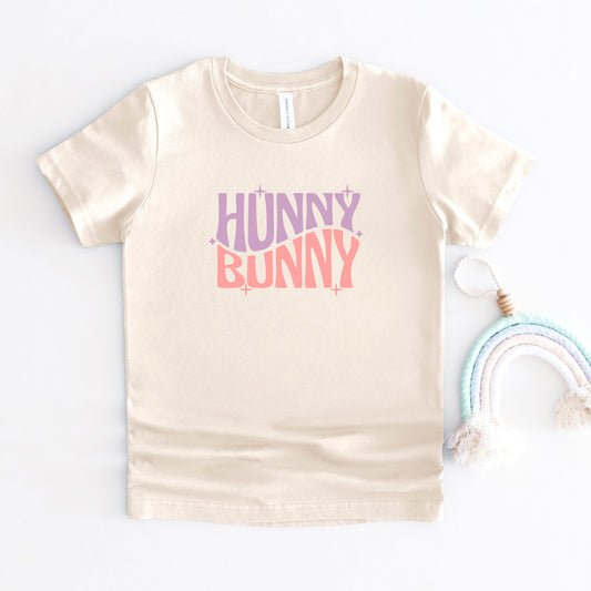 Hunny Bunny Wavy Stars | Youth Short Sleeve Crew Neck