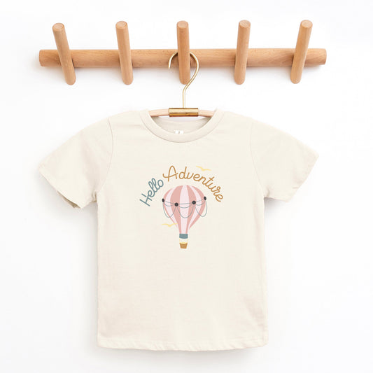 Hello Adventure Balloon | Toddler Graphic Short Sleeve Tee
