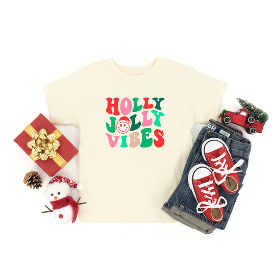 Holly Jolly Vibes Smile | Youth Short Sleeve Crew Neck