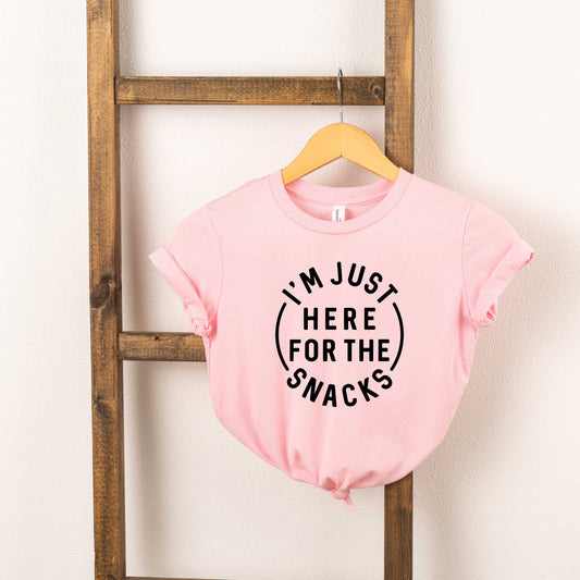 Here For The Snacks Circle | Toddler Short Sleeve Crew Neck