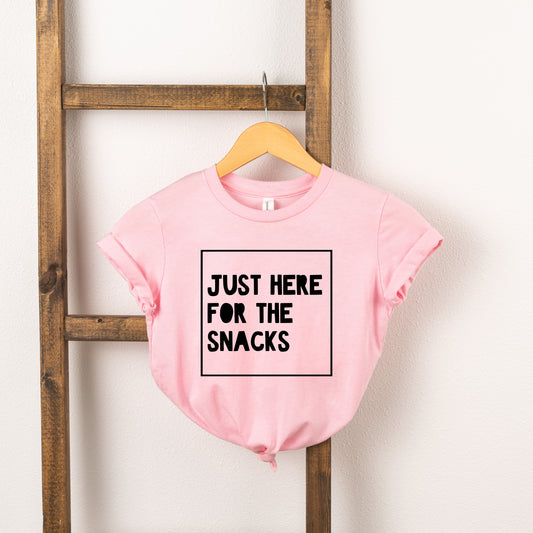 Just Here For The Snacks Kids | Toddler Short Sleeve Crew Neck