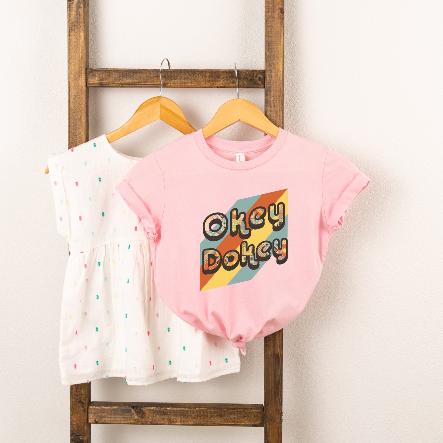 Okey Dokey Colorful | Toddler Short Sleeve Crew Neck