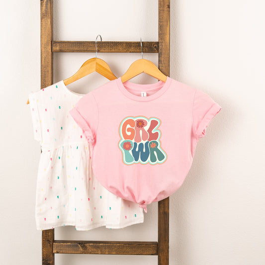 Retro Girl Power Colorful | Toddler Short Sleeve Crew Neck