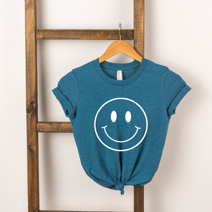 Smiley Face Outline | Toddler Short Sleeve Crew Neck