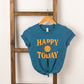 Happy Today Flower | Toddler Short Sleeve Crew Neck