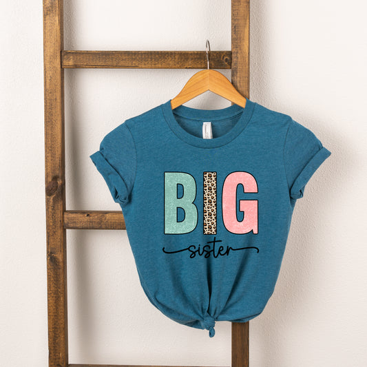 Big Sister Leopard | Toddler Short Sleeve Crew Neck