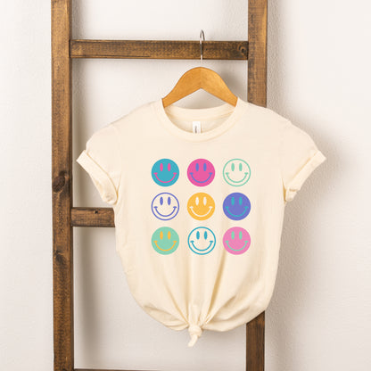 Stacked Smiley Faces | Youth Short Sleeve Crew Neck