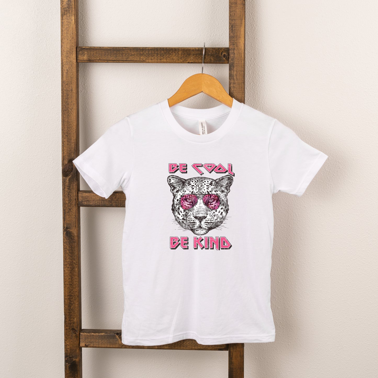 Be Cool Be Kind Leopard | Toddler Short Sleeve Crew Neck