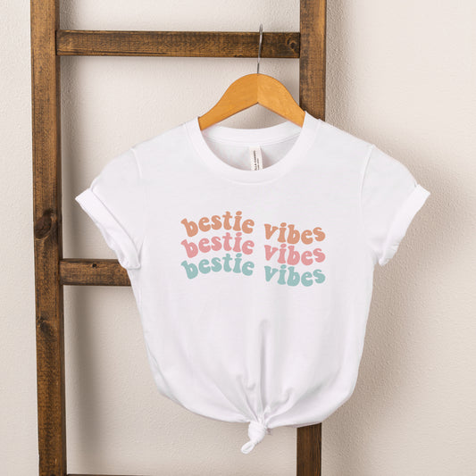 Bestie Vibes Wavy | Toddler Short Sleeve Crew Neck