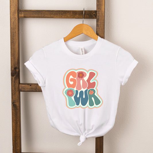 Retro Girl Power Colorful | Toddler Short Sleeve Crew Neck