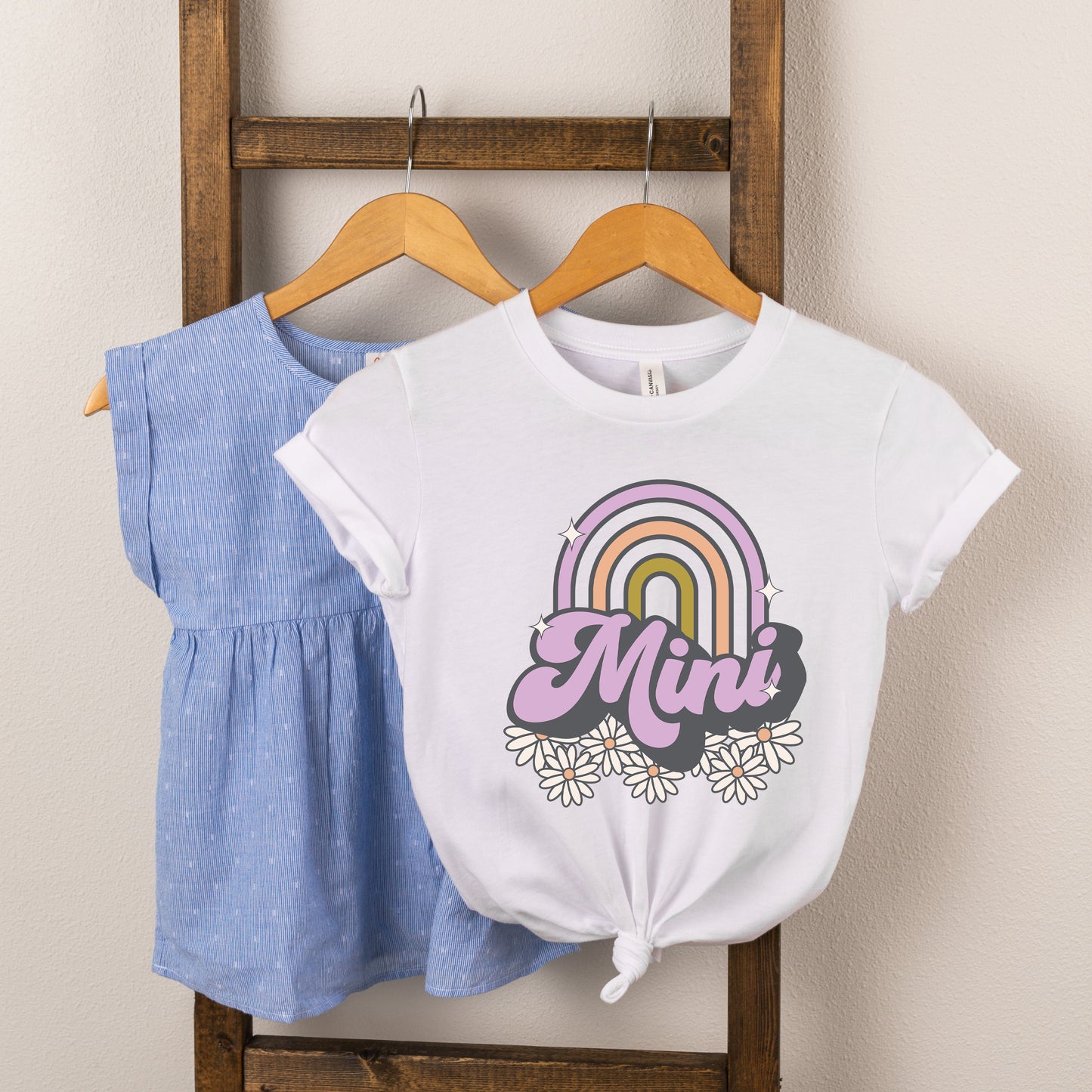 Mini Rainbow Flowers | Toddler Short Sleeve Crew Neck