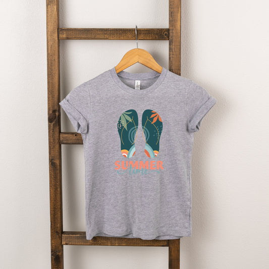 Boho Summer Time Flip Flops | Toddler Short Sleeve Crew Neck