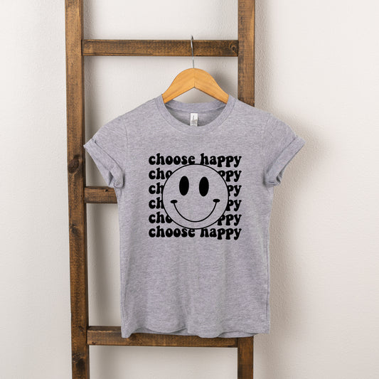 Choose Happy Smiley Face | Toddler Short Sleeve Crew Neck