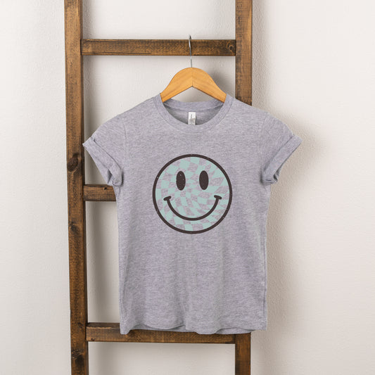 Checker Board Smiley Face | Toddler Short Sleeve Crew Neck