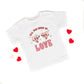 Retro All You Need Is Love Hearts | Youth Short Sleeve Crew Neck