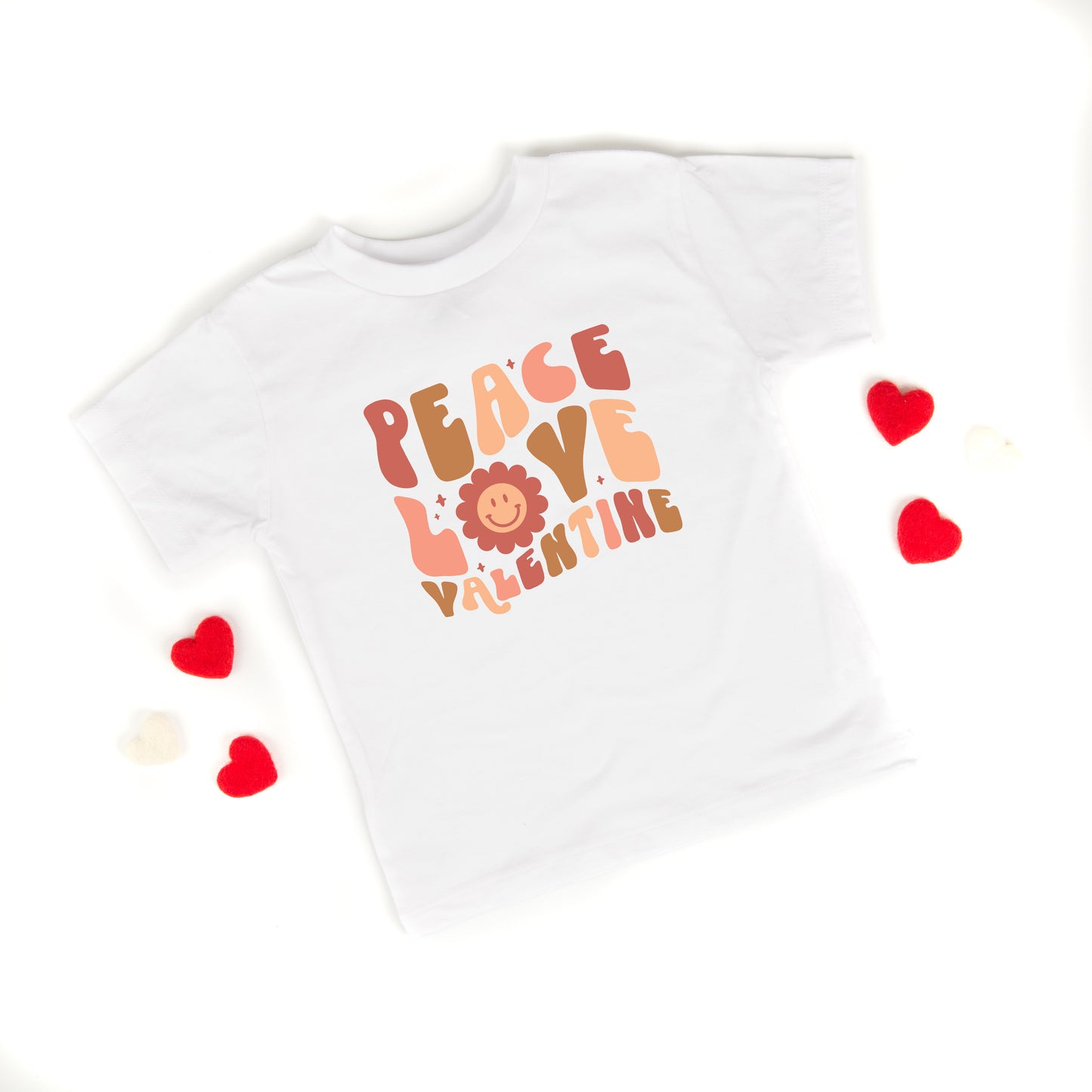 Peace Love Valentine | Toddler Short Sleeve Crew Neck