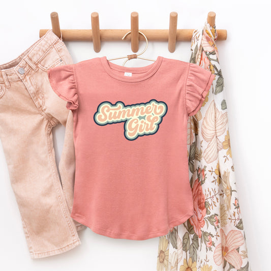 Summer Girl Retro | Toddler Graphic Flutter Sleeve Tee