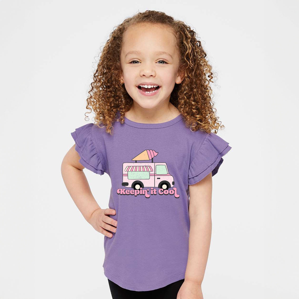 Keepin' It Cool Truck | Toddler Graphic Flutter Sleeve Tee