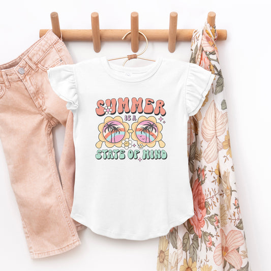 Summer State Of Mind | Toddler Graphic Flutter Sleeve Tee